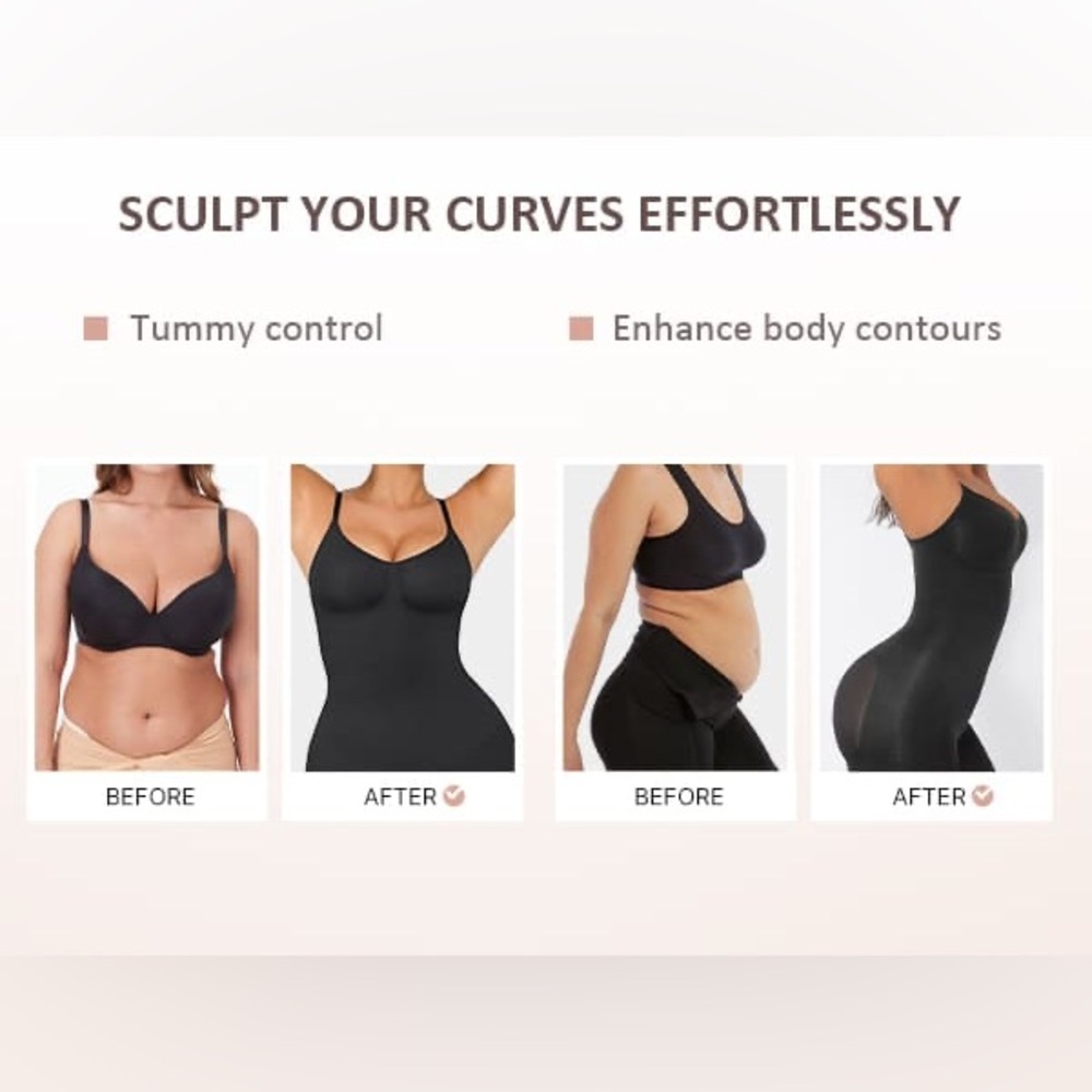 FEELINGIRL TUMMY CONTROL BODYSUIT BUTT LIFTER SHAPEWEAR - Picture 7 of 11